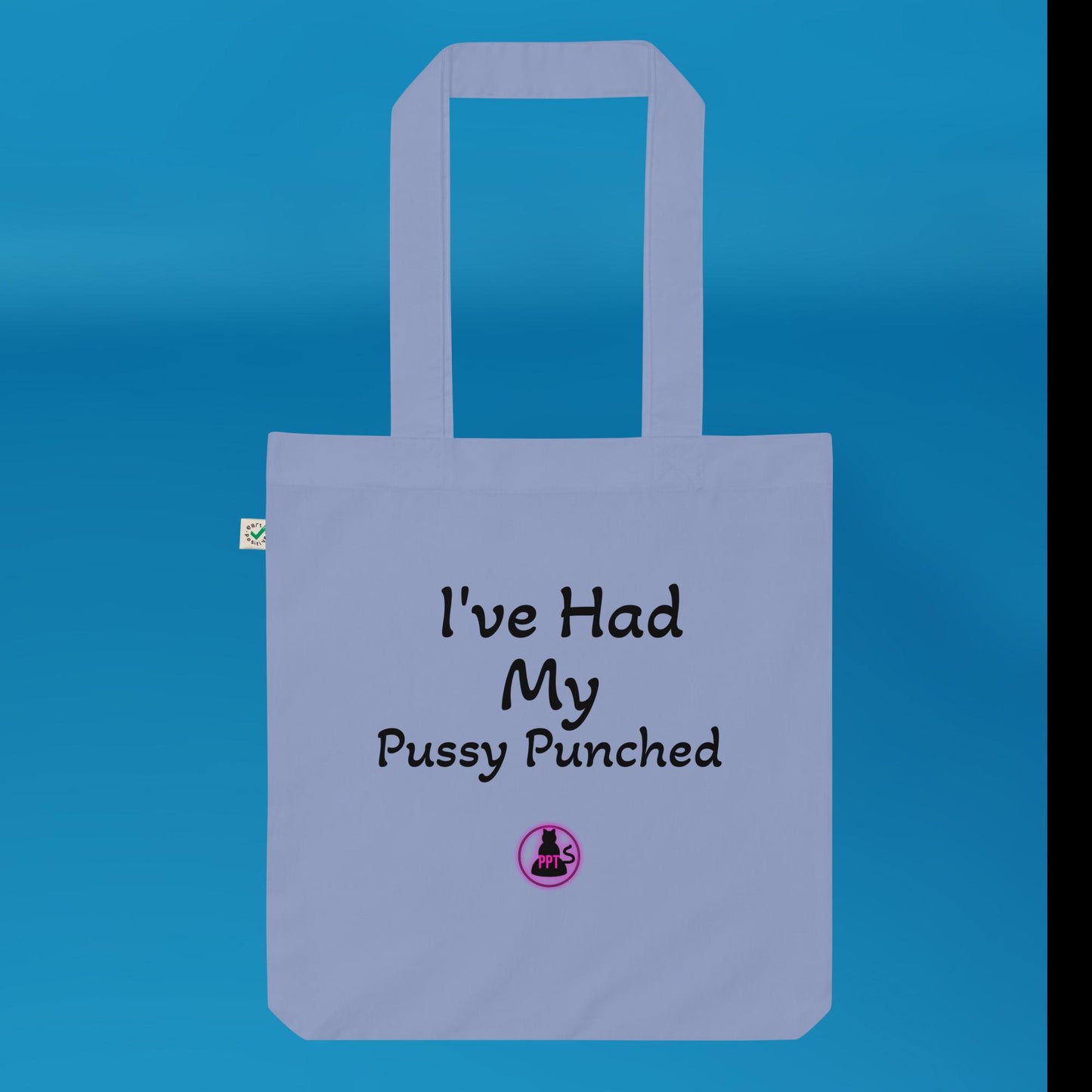 pussy punched tote bag